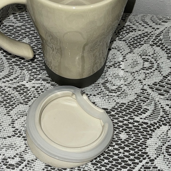 Demdaco Heart Coffee Tea Covered Mug 2 Piece Ceramic - Picture 3 of 4